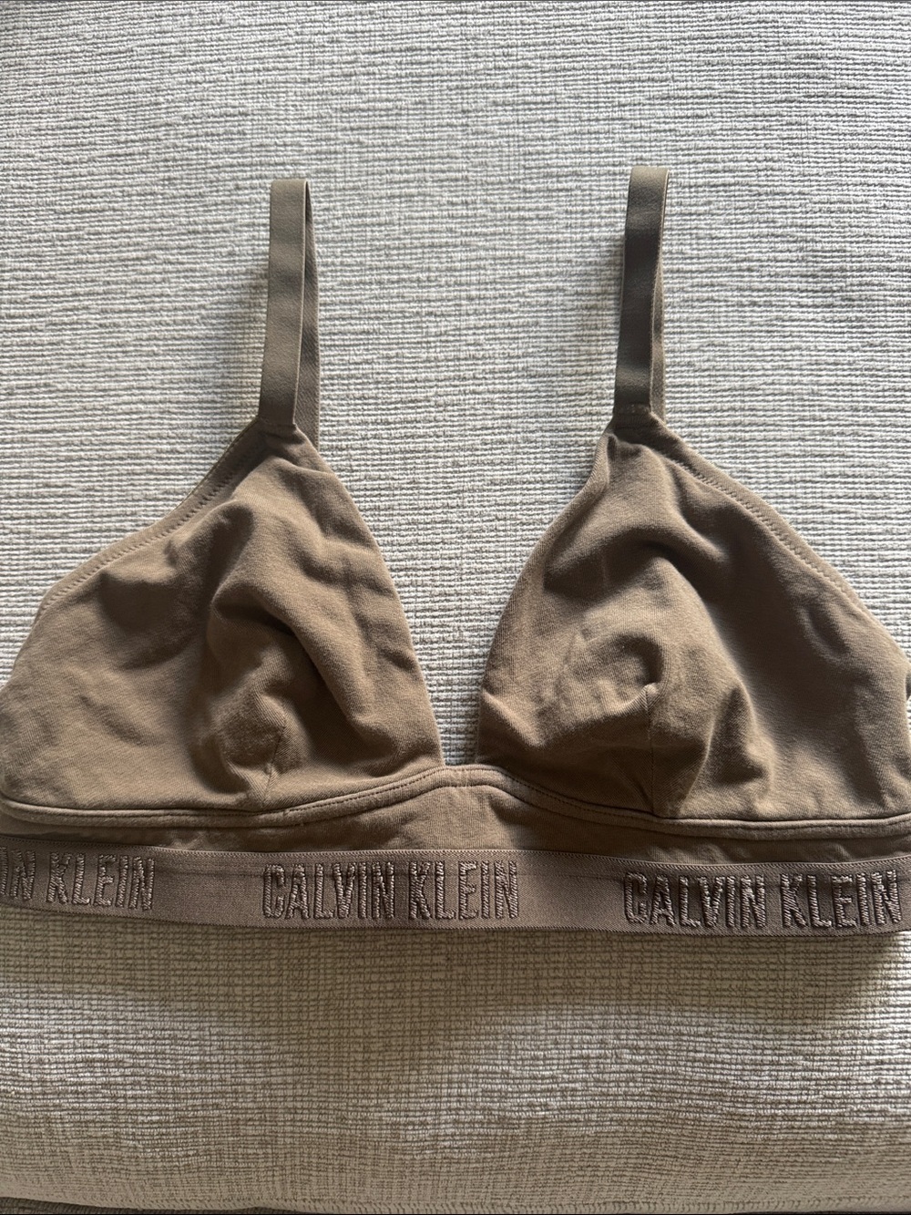 Calvin Klein Modern Cotton Triangle Bralette Brown Size L